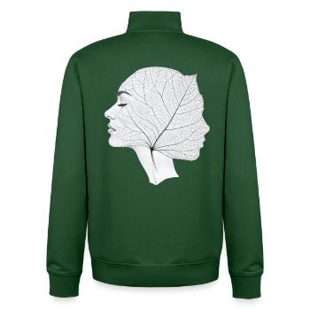 Natur ist ein Geisteszustand - Nature Mindset - Unisex Organic Zip Sweatshirt von Stanley/Stella - Flaschengrün - Hinten - AI Model Male 185 dark (185cm)
