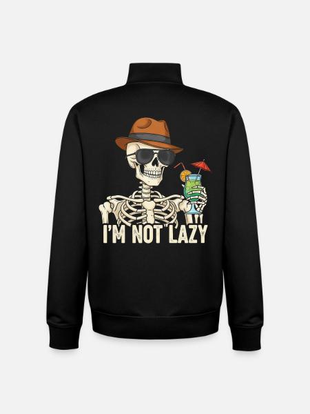 Skeletor with summer drink - Unisex Organic Zip Sweatshirt by Stanley/Stella - black