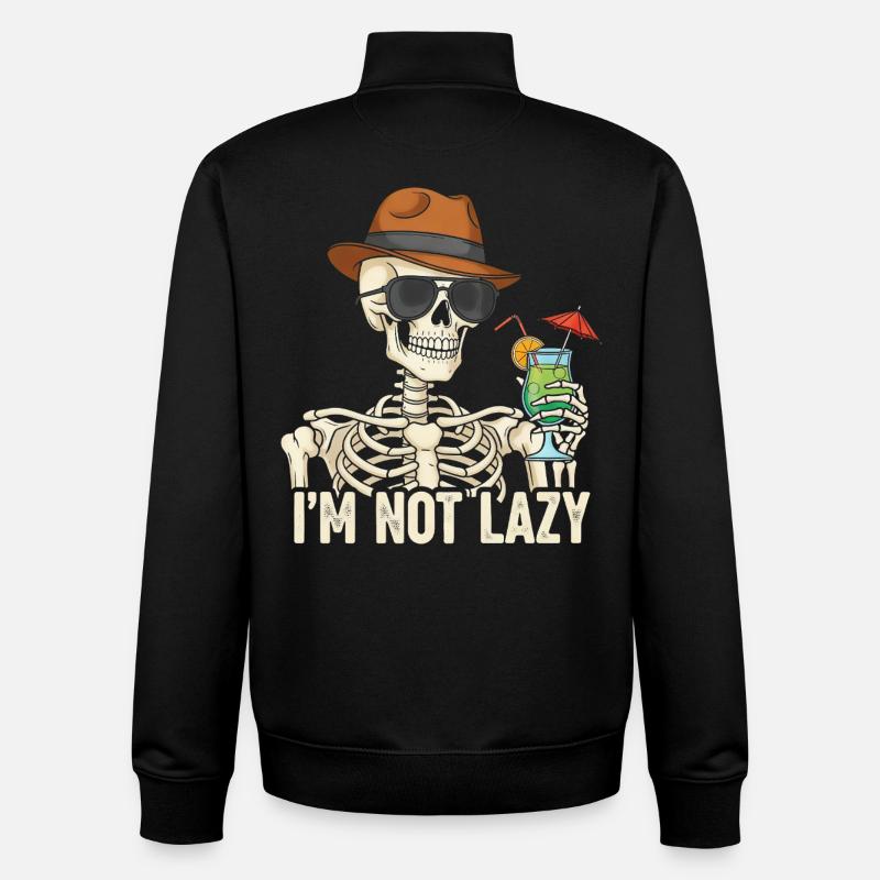 Skeletor avec boisson estivale - Sweat zippé unisexe en coton bio Stanley/Stella - noir
