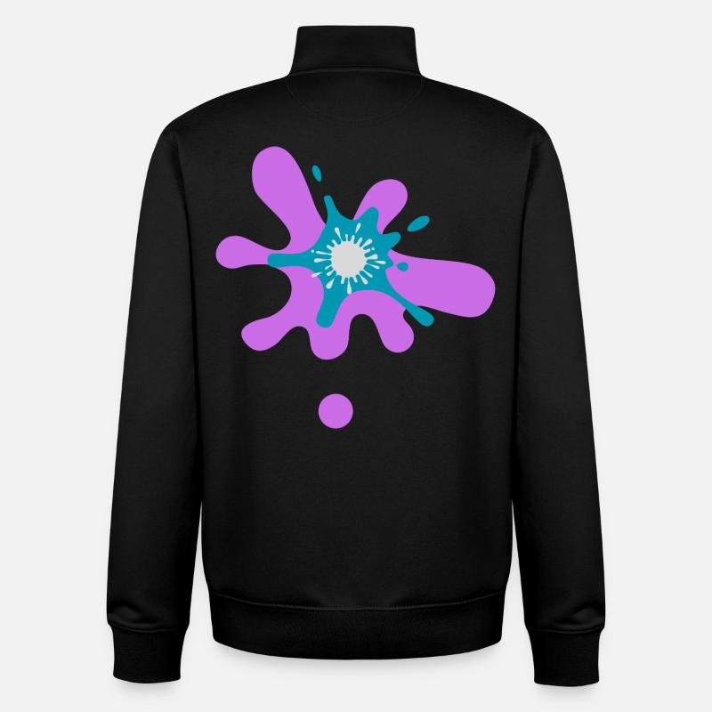 Impression d'éclaboussures de peinture abstraite - Sweat zippé unisexe en coton bio Stanley/Stella - noir