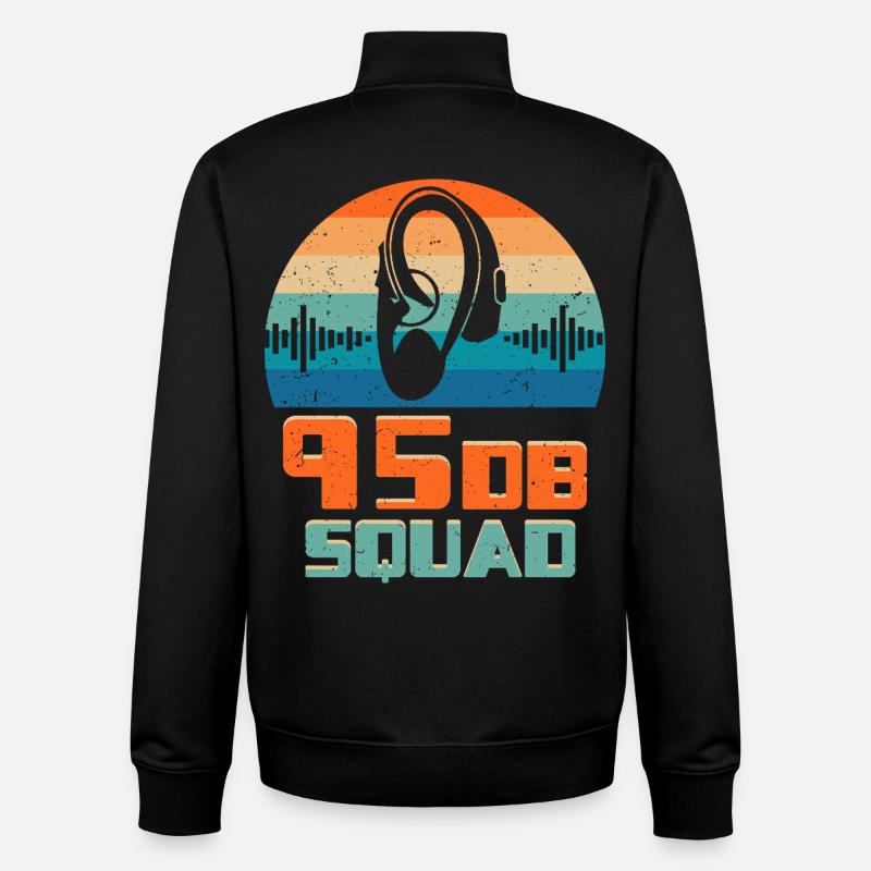 Sourds, sourds, malentendants, 95DB Squad - Sweat zippé unisexe en coton bio Stanley/Stella - noir