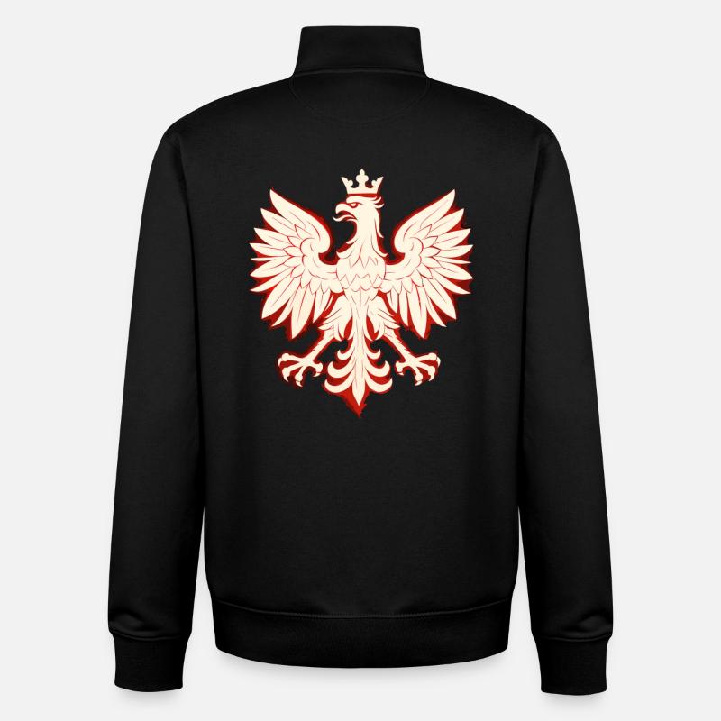 Pologne Polska Aigle drapeau patriotisme cadeau - Sweat zippé unisexe en coton bio Stanley/Stella - noir