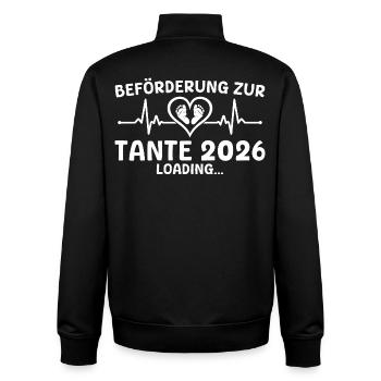 Werdende Tante 2026 loading - Patentante - Unisex Organic Zip Sweatshirt von Stanley/Stella - Schwarz - Hinten - AI Model Male 185 light (185cm)