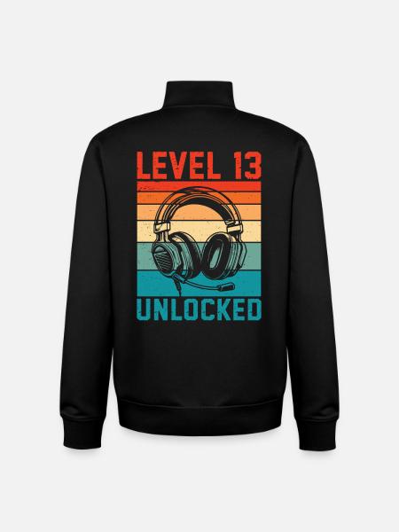 Niveau 13 Ans Debloqué - 13ème Anniversaire Gamer - Sweat zippé unisexe en coton bio Stanley/Stella - noir