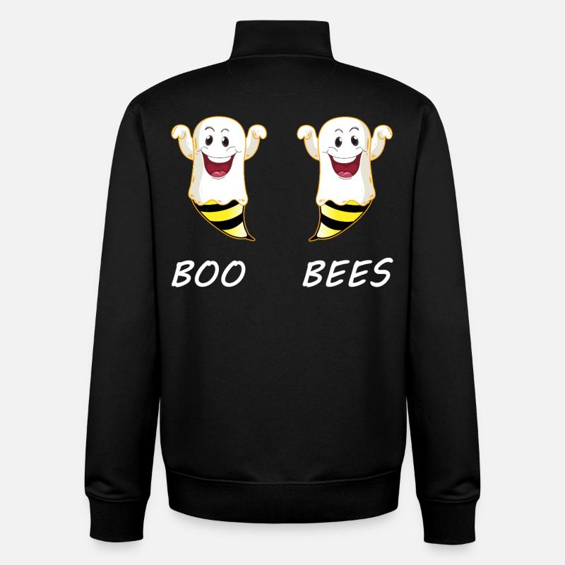Boo Bees Halloween Couple - Unisex Organic Zip Sweatshirt by Stanley/Stella - black