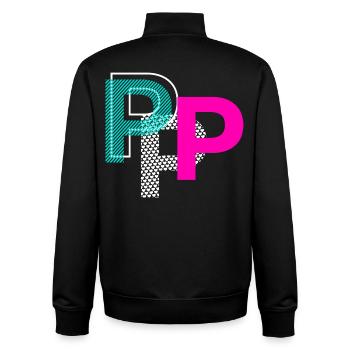P Buchstabe - Unisex Organic Zip Sweatshirt von Stanley/Stella - Schwarz - Hinten - AI Model Male 185 light (185cm)