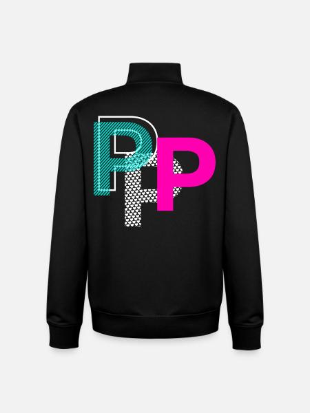 Lettre P - Sweat zippé unisexe en coton bio Stanley/Stella - noir