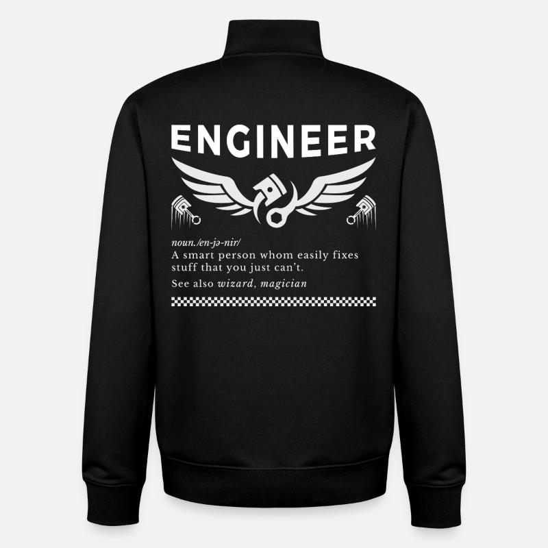 INGÉNIEUR – Le té de définition - Sweat zippé unisexe en coton bio Stanley/Stella - noir