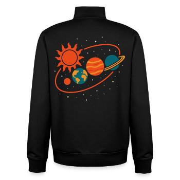Erkunde Planeten Sonnensystem Universum Spaß - Unisex Organic Zip Sweatshirt von Stanley/Stella - Schwarz - Hinten - AI Model Male 185 light (185cm)
