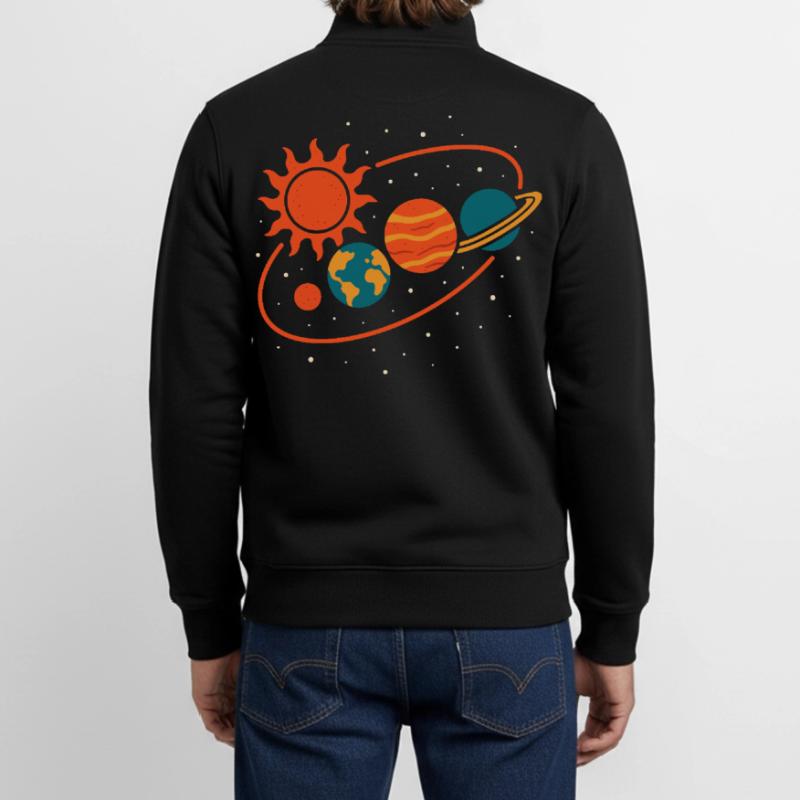 Explore Planets Solar System Universe Fun Unisex Organic Zip Sweatshirt by Stanley/Stella