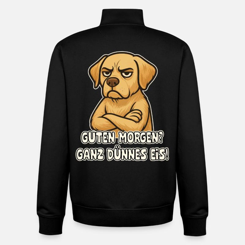 Sarkastischer Hund Labrador - Unisex Organic Zip Sweatshirt von Stanley/Stella - Schwarz