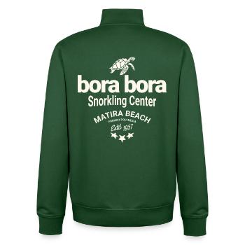 Bora Bora plongée sous marine - Sweat zippé unisexe en coton bio Stanley/Stella - vert bouteille - Dos - AI Model Male 185 dark (185cm)