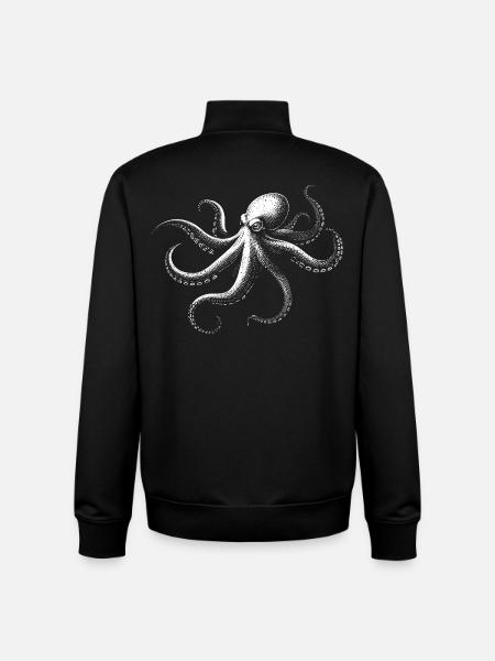 Octopus in Monochrome - Unisex Organic Zip Sweatshirt by Stanley/Stella - black