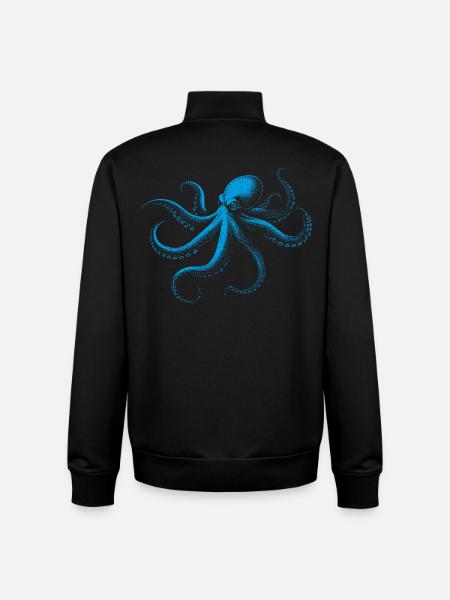 Octopus in Monochrome - Unisex Organic Zip Sweatshirt by Stanley/Stella - black