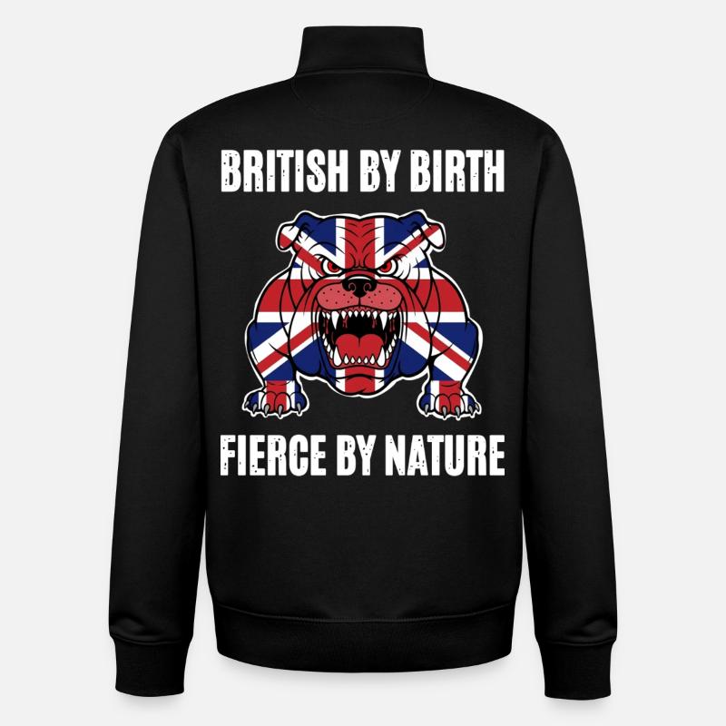 Bouledogue britannique - Sweat zippé unisexe en coton bio Stanley/Stella - noir