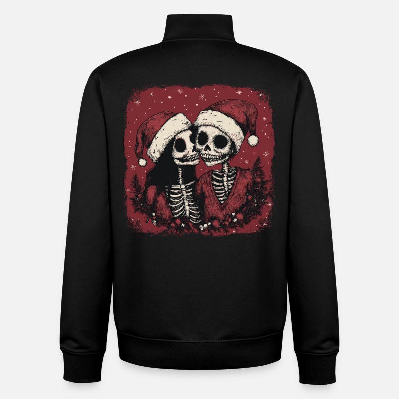 Zombie Paar feiert Weihnachten - Unisex Organic Zip Sweatshirt von Stanley/Stella - Schwarz