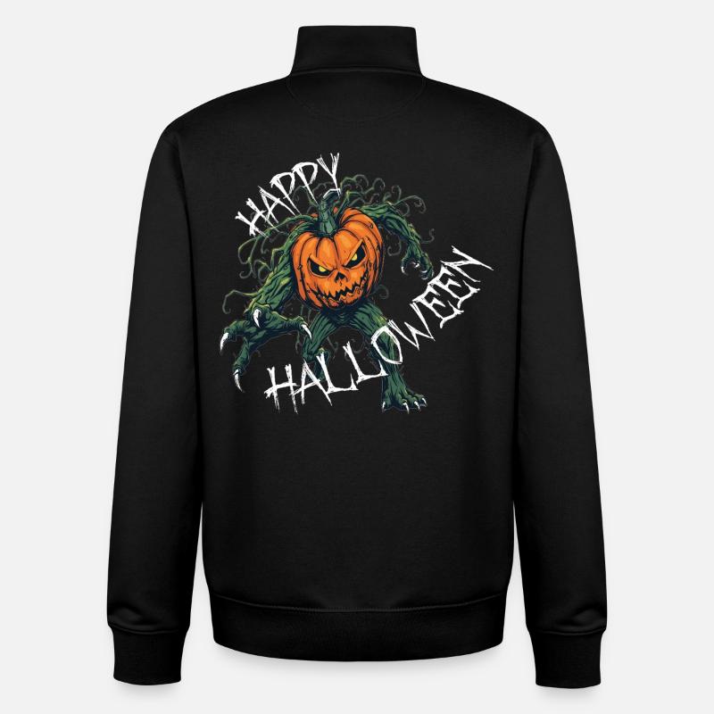 Halloween citrouille monstre, joyeux Halloween - Sweat zippé unisexe en coton bio Stanley/Stella - noir