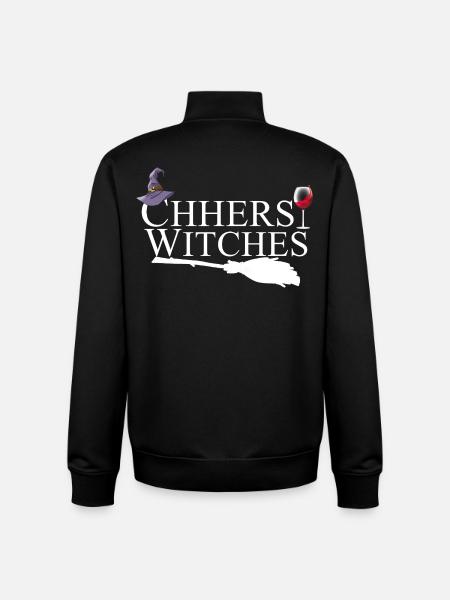 Cheers Witches Wine Halloween - Unisex Organic Zip Sweatshirt by Stanley/Stella - black