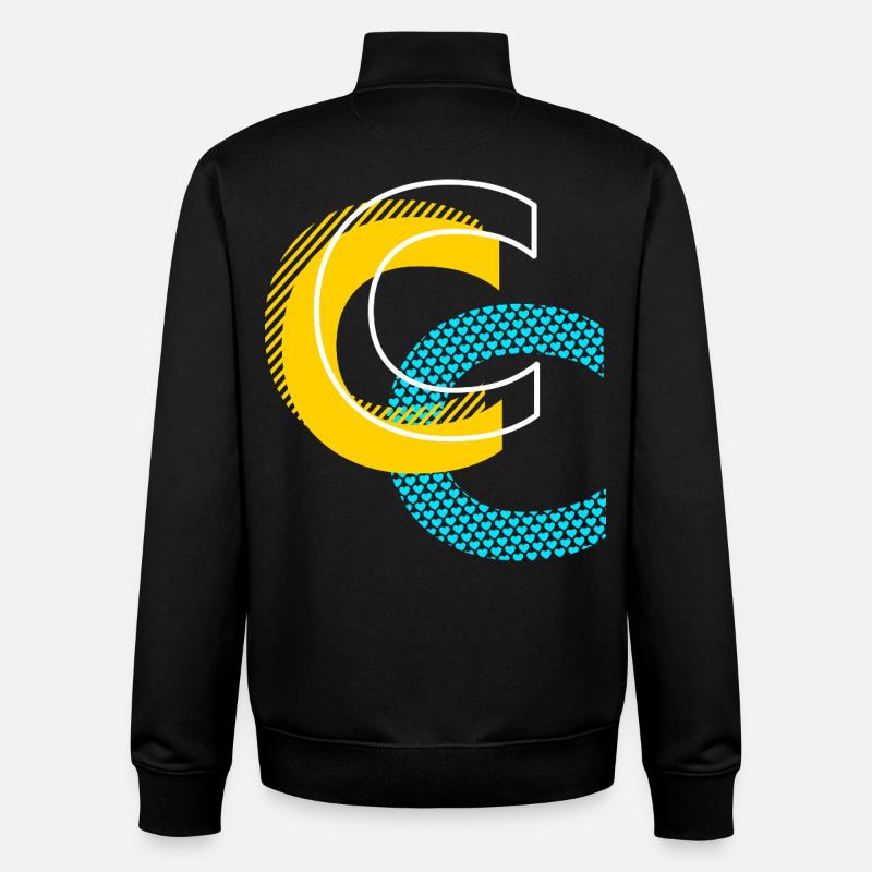 Anfangsbuchstabe C - Unisex Organic Zip Sweatshirt von Stanley/Stella - Schwarz