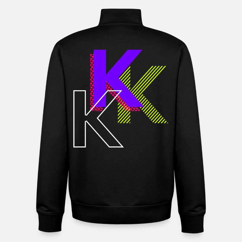 k - Conception de graffitis - Sweat zippé unisexe en coton bio Stanley/Stella - noir