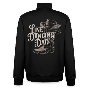 Dad Linedancing Western Cowboy Boot Design - Unisex Organic Zip Sweatshirt von Stanley/Stella - Schwarz - Hinten - AI Model Male 185 light (185cm)