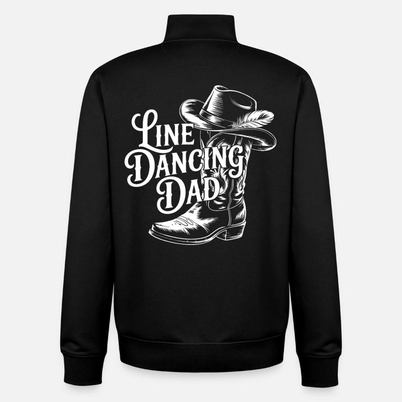 Papa Linedancing Western - Sweat zippé unisexe en coton bio Stanley/Stella - noir