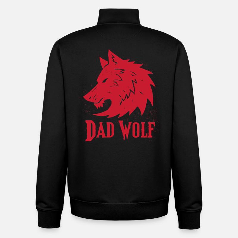 Dad Wolf - Unisex Organic Zip Sweatshirt by Stanley/Stella - black