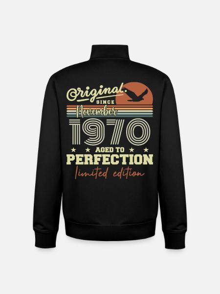 November 1970 Jubilæum 1970 November 1970 - Stanley/Stella unisex sweatshirt med lynlås i økologisk - sort