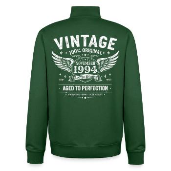 31 Years Birthday | Birthday November 1994 - Unisex Organic Zip Sweatshirt by Stanley/Stella - bottle green - Back - AI Model Male 185 dark (185cm)