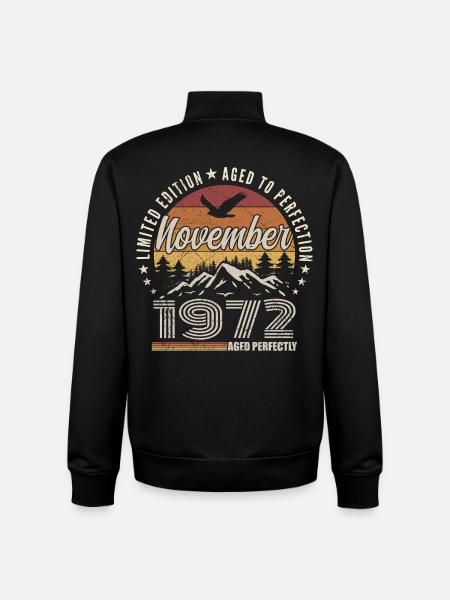 Legends November 1972 Vintage November 1972 - Unisex Organic Zip Sweatshirt by Stanley/Stella - black