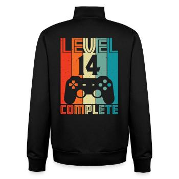 14. Geburtstag Gamer – 14 Jahre Level 14 Complete - Unisex Organic Zip Sweatshirt von Stanley/Stella - Schwarz - Hinten - AI Model Male 185 light (185cm)