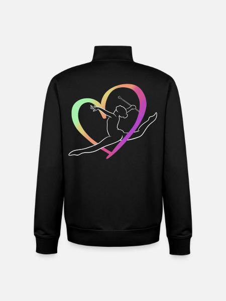Großer mehrfarbiger Herzwurf - Unisex Organic Zip Sweatshirt von Stanley/Stella - Schwarz
