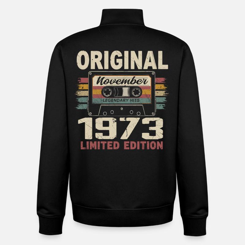 November 1973 Gift November 1973 - Unisex Organic Zip Sweatshirt by Stanley/Stella - black