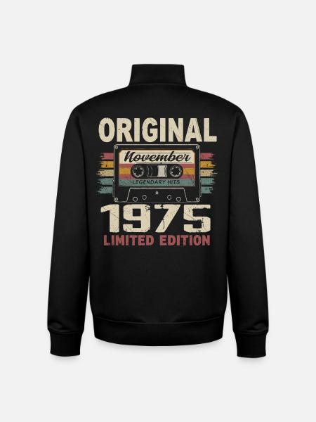 November 1975 Gift November 1975 - Unisex Organic Zip Sweatshirt by Stanley/Stella - black