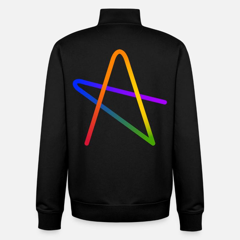 Rainbow A Stern Geschenk - Unisex Organic Zip Sweatshirt von Stanley/Stella - Schwarz