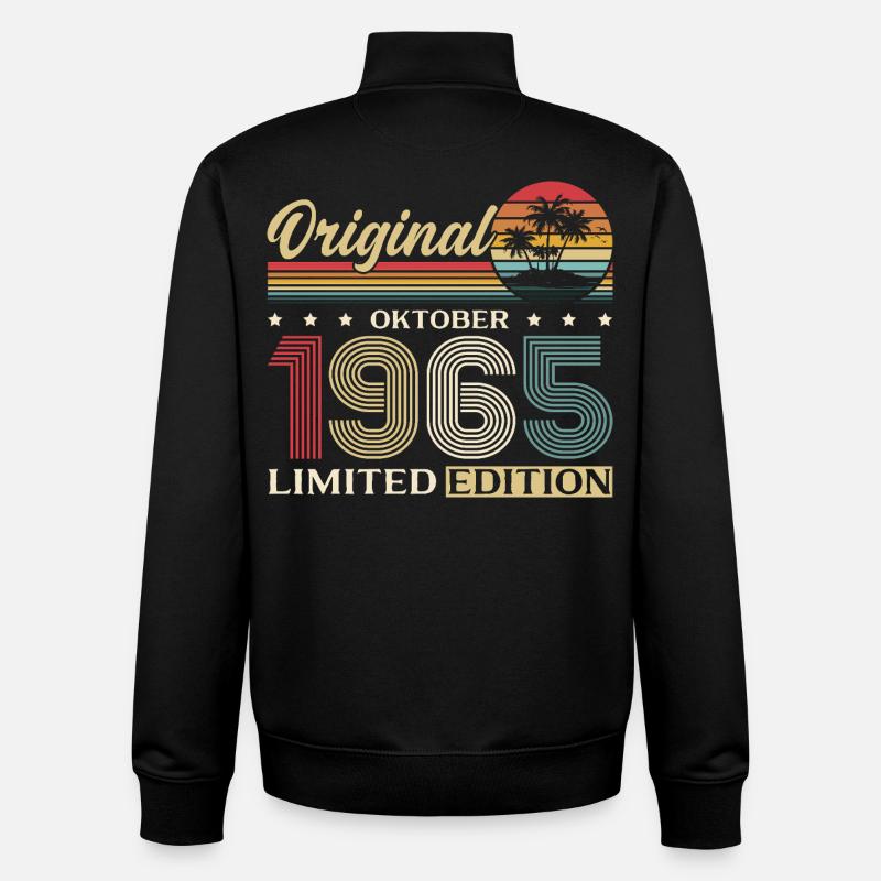 60e anniversaire Original octobre 1965 - Sweat zippé unisexe en coton bio Stanley/Stella - noir