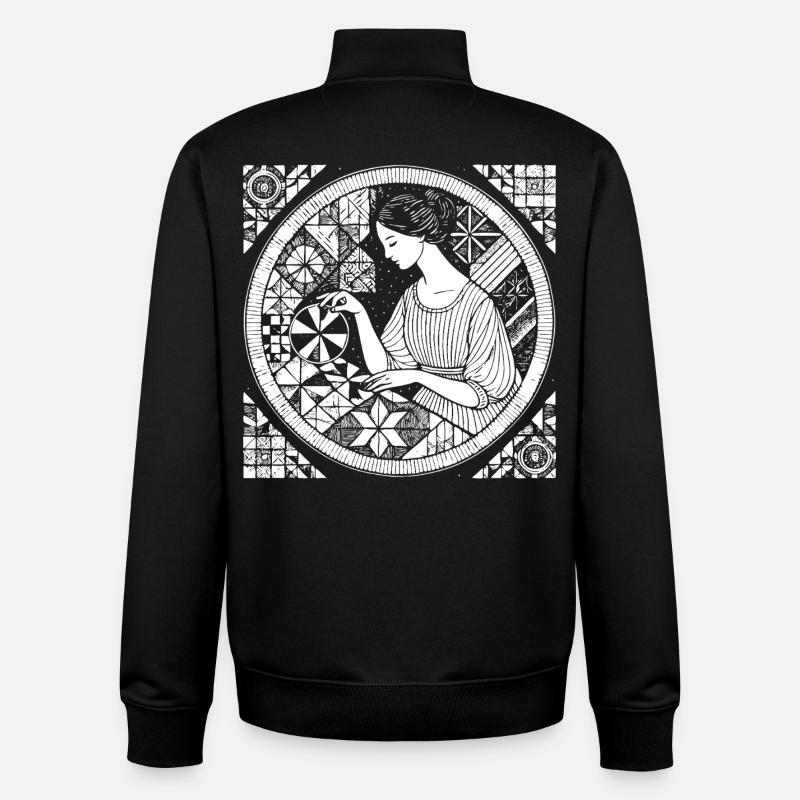 Quilting Design – Creativity & Craftsmanship - Unisex Organic Zip Sweatshirt by Stanley/Stella - black
