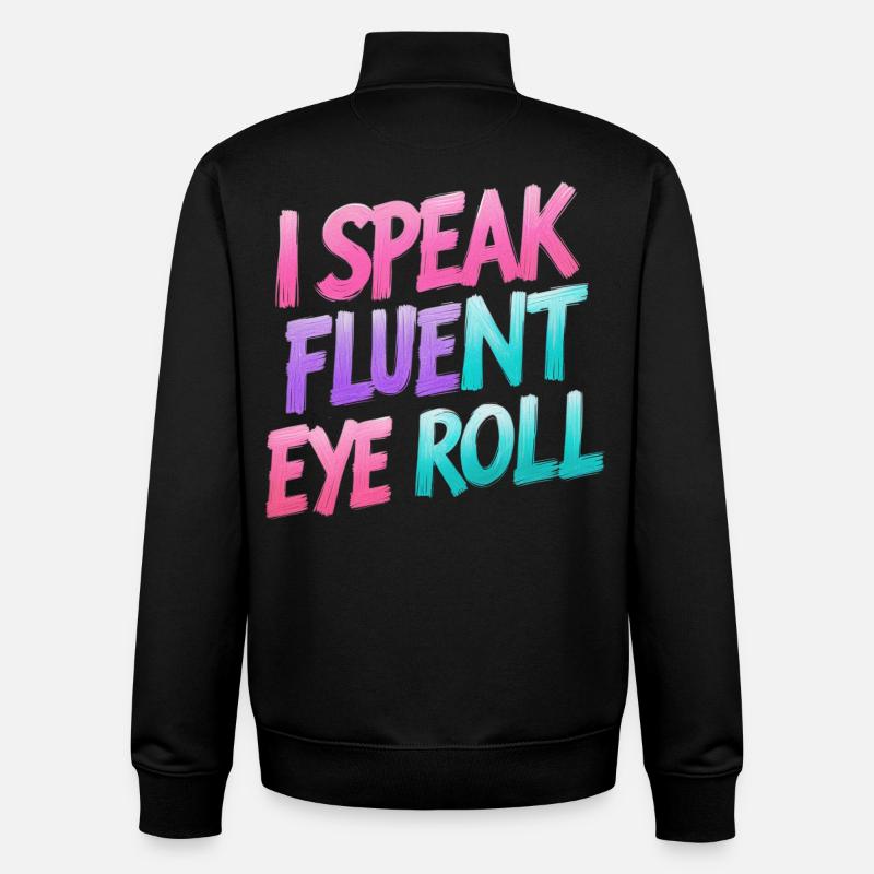 Augenrollen mit Wortwitz - Unisex Organic Zip Sweatshirt von Stanley/Stella - Schwarz