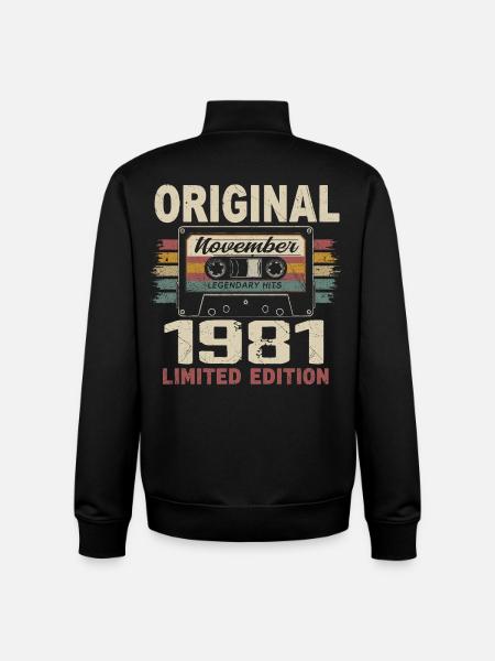 November 1981 Gift November 1981 - Unisex Organic Zip Sweatshirt by Stanley/Stella - black