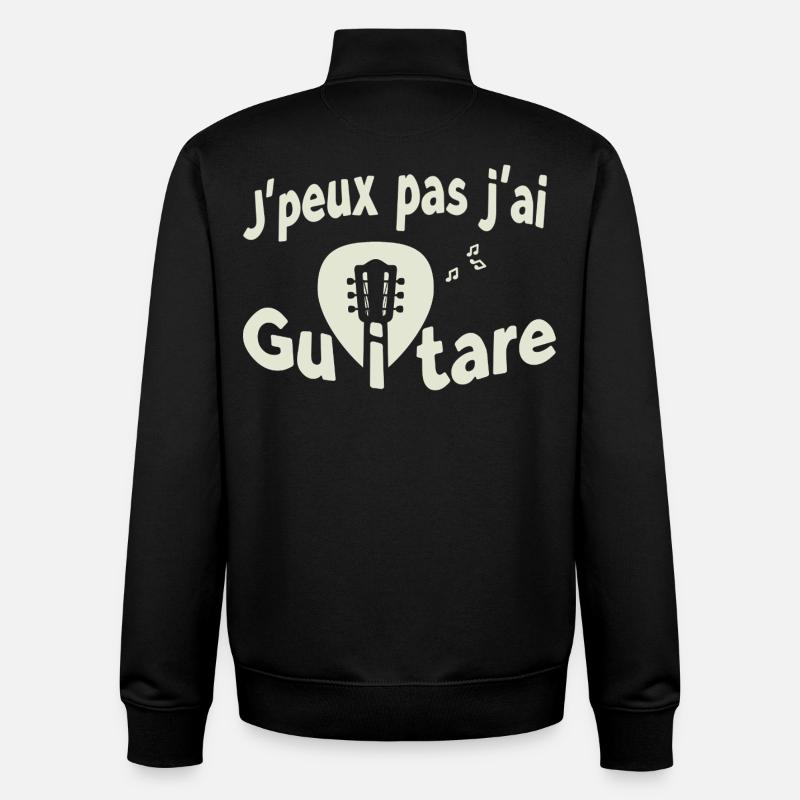 J'peux pas j'ai guitare - Sweat zippé unisexe en coton bio Stanley/Stella - noir