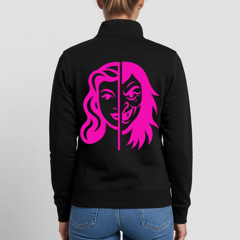 Split Face Contrast Unisex Organic Zip Sweatshirt by Stanley/Stella