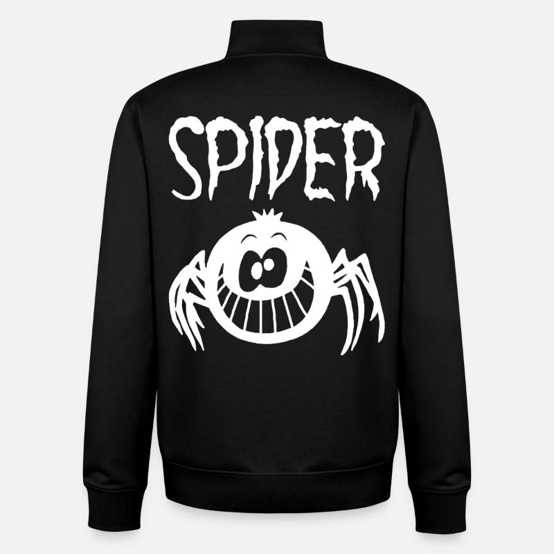 Le sourire de l'araignée blanche - Sweat zippé unisexe en coton bio Stanley/Stella - noir