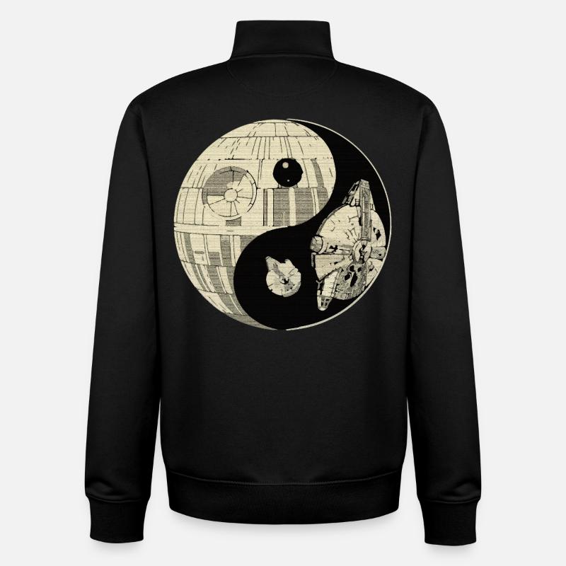 Duel spatial galactique Yin Yang - Sweat zippé unisexe en coton bio Stanley/Stella - noir
