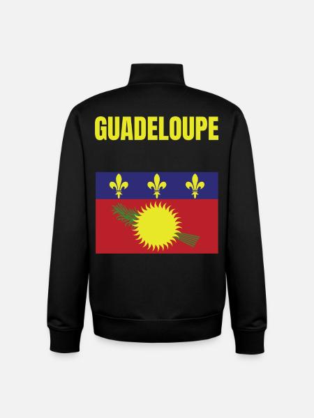 Guadeloupe Antilles flag t-shirt - Unisex Organic Zip Sweatshirt by Stanley/Stella - black
