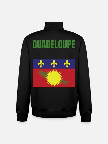 Guadeloupe Antilles flag t-shirt - Unisex Organic Zip Sweatshirt by Stanley/Stella - black