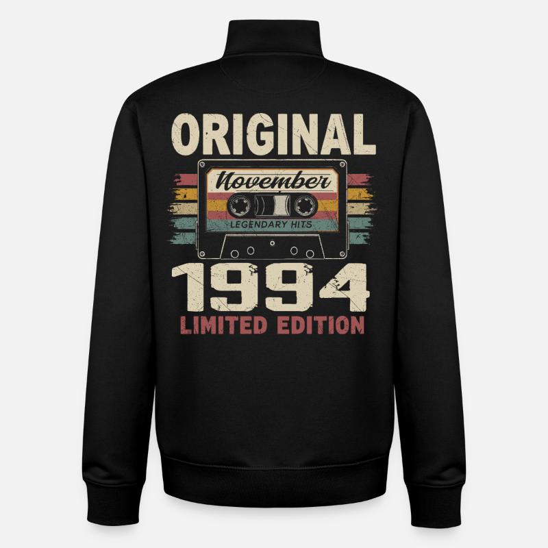 November 1994 Geschenk November 1994 - Unisex Organic Zip Sweatshirt von Stanley/Stella - Schwarz