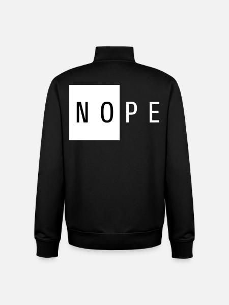 Nope White Gift - Unisex Organic Zip Sweatshirt by Stanley/Stella - black
