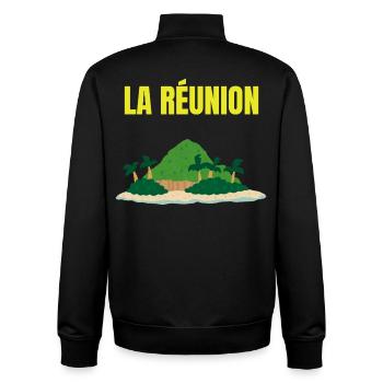 Tropisches T-Shirt auf der Insel La Réunion - Unisex Organic Zip Sweatshirt von Stanley/Stella - Schwarz - Hinten - AI Model Male 185 light (185cm)