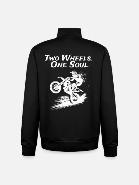 Deux roues, une âme - Sweat zippé unisexe en coton bio Stanley/Stella - noir