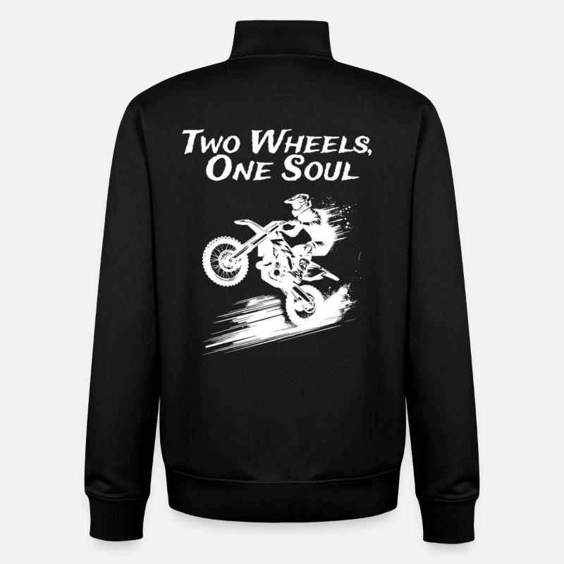 Deux roues, une âme - Sweat zippé unisexe en coton bio Stanley/Stella - noir